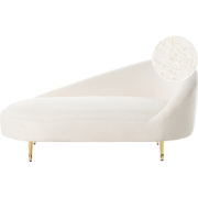 Beliani VALREAS - Chaise longue-Wit-Bouclé