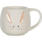 Clayre & Eef Mok  200 ml Beige Keramiek Rond Konijn Theemok