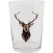 Clayre & Eef Waterglas  400 ml Bruin Glas Rendier Drinkbeker