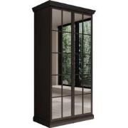 Meubella Kledingkast Leroy - Zwart eiken - 102 cm - Met spiegel