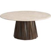 Salontafel Rond 90cm - Marmer/Mangohout - Faiza