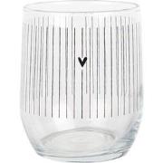 Clayre & Eef Waterglas 300 ml Transparant Glas Hart Drinkbeker