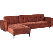 Beliani ALNES - Slaapbank-Rood-Fluweel