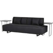 Beliani SOKNA - Driezitsbank-Zwart-Polyester