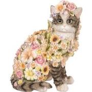 Clayre & Eef Decoratie Beeld Kat 31 cm Grijs Kunststof