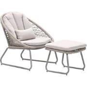 Garden Impressions Roswell loungestoel incl. voetenbank - taupe