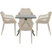 Garden Impressions Air XL tuinset 5-delig taupe - Rimini tuintafel 80x...