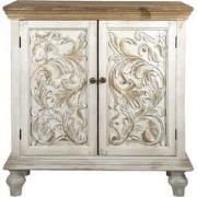 Clayre & Eef Dressoir  91x38x100 cm Wit Bruin Hout Wandkast