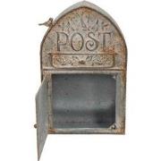 Clayre & Eef Brievenbus  25x10x40 cm Grijs Groen Metaal Post Wandbriev...