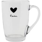 Clayre & Eef Theeglas  300 ml Glas Hart Love Theemok