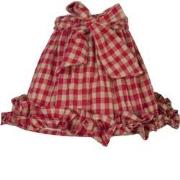 Clayre & Eef Lampenkap  Ø 23x15 cm / E27 Rood Beige Katoen Ruit Stoffe...