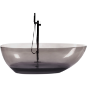 Beliani BLANCARENA - Vrijstaand bad-Zwart-Solid surface (geen glas)