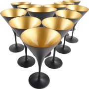 OTIX Martini Glazen - Set van 12 - Cocktailglazen - 230ml - Zwart - ON...