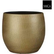 Mica Decorations Bloempot Porto - 26.5x26.5x27 cm - Terracotta - Goud,...
