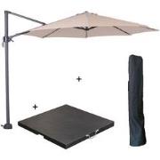 Garden Impressions Hawaii zweefparasol S Ø300 - donker grijs/ecru met ...