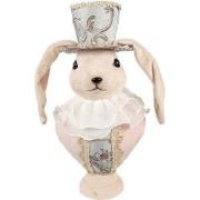 Clayre & Eef Decoratie Beeld Konijn 18x15x39 cm Beige Textiel op Kunst...