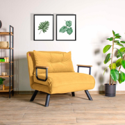 Slaapfauteuil in stof met metalen poten L67 cm  SANDO