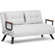 2-zits slaapbank van boucléstof met metalen poten L133 cm - SANDO