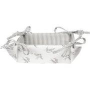 Clayre & Eef Broodmand  35x35x8 cm Grijs Wit Katoen Zwaluw Cadeau keuk...