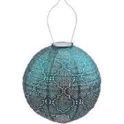 Solar lampion rond bazaar 30 cm zeeblauw