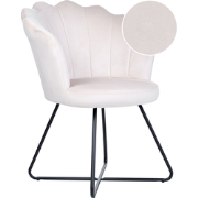 Beliani LOVELOCK - Fauteuil-Wit-Fluweel