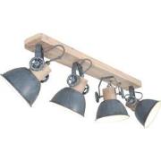 Mexlite - spot - Gearwood - grijs - metaal rubber wood - opbouwspot - ...