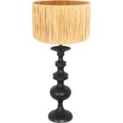 Anne Lighting - tafellamp - Lyons - zwart - gras hout - Ø 30cm - E27 -...