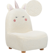 Beliani LULEA - Kinderfauteuil-Wit-Bouclé