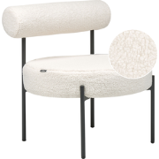 Beliani ALPHA - Fauteuil-Wit-Bouclé