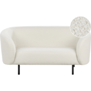 Beliani LOEN - Tweezitsbank-Wit-Bouclé