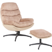 Beliani EIDE - Fauteuil-Beige-Fluweel