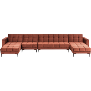 Beliani ALNES - Slaapbank-Rood-Fluweel