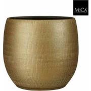 Mica Decorations Bloempot Porto - 32x32x32 cm - Terracotta - Goud,Meta...