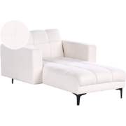 Beliani ALNES - Chaise longue-Wit-Bouclé