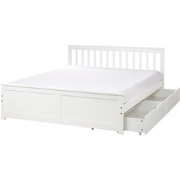 Beliani OLENDON - Tweepersoonsbed-Wit-Dennenhout