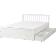 Beliani OLENDON - Tweepersoonsbed-Wit-Dennenhout