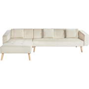 Beliani VADSO - Hoekbank-Beige-Fluweel