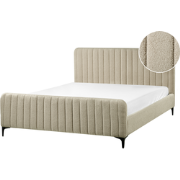 Beliani LUNAN - Tweepersoonsbed-Beige-Bouclé