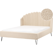 Beliani AMBILLOU - Tweepersoonsbed-Beige-Bouclé