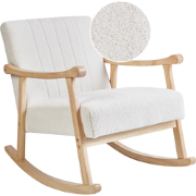 Beliani LEKNES - Schommelfauteuil-Wit-Bouclé