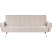 Beliani SELNES - Slaapbank-Beige-Fluweel