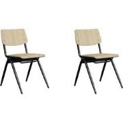 LABEL51 Eetkamerstoel Solid - Naturel - Hout - set van 2