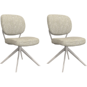LABEL51 Eetkamerstoel Geneva - Naturel - Boucle - set van 2