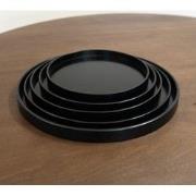 QUVIO Houten dienblad rond - Maat L - Diameter 30 cm - Zwart