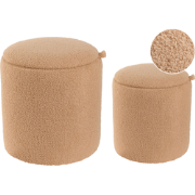 Beliani BEREA - Poef-Bruin-Bouclé
