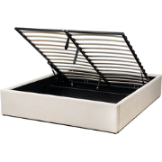 Opbergbed 160x200 cm bekleed met beige fluweel - ROMY