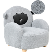 Beliani ULA - Kinderfauteuil-Grijs-Bouclé