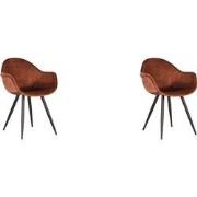 LABEL51 Eetkamerstoel Forli - Rust - Fluweel - set van 2