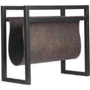 LABEL51 Wanddecoratie Magazinehouder - Antraciet - Leder