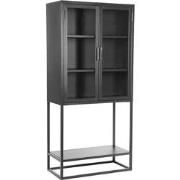 LABEL51 Vitrinekast Level - Zwart - Metaal - 70x35x150 cm